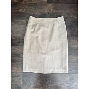Talbots Pencil Skirt Size 6 High Rise Midi Tan Office‎ Core Classic Boss Linen ?